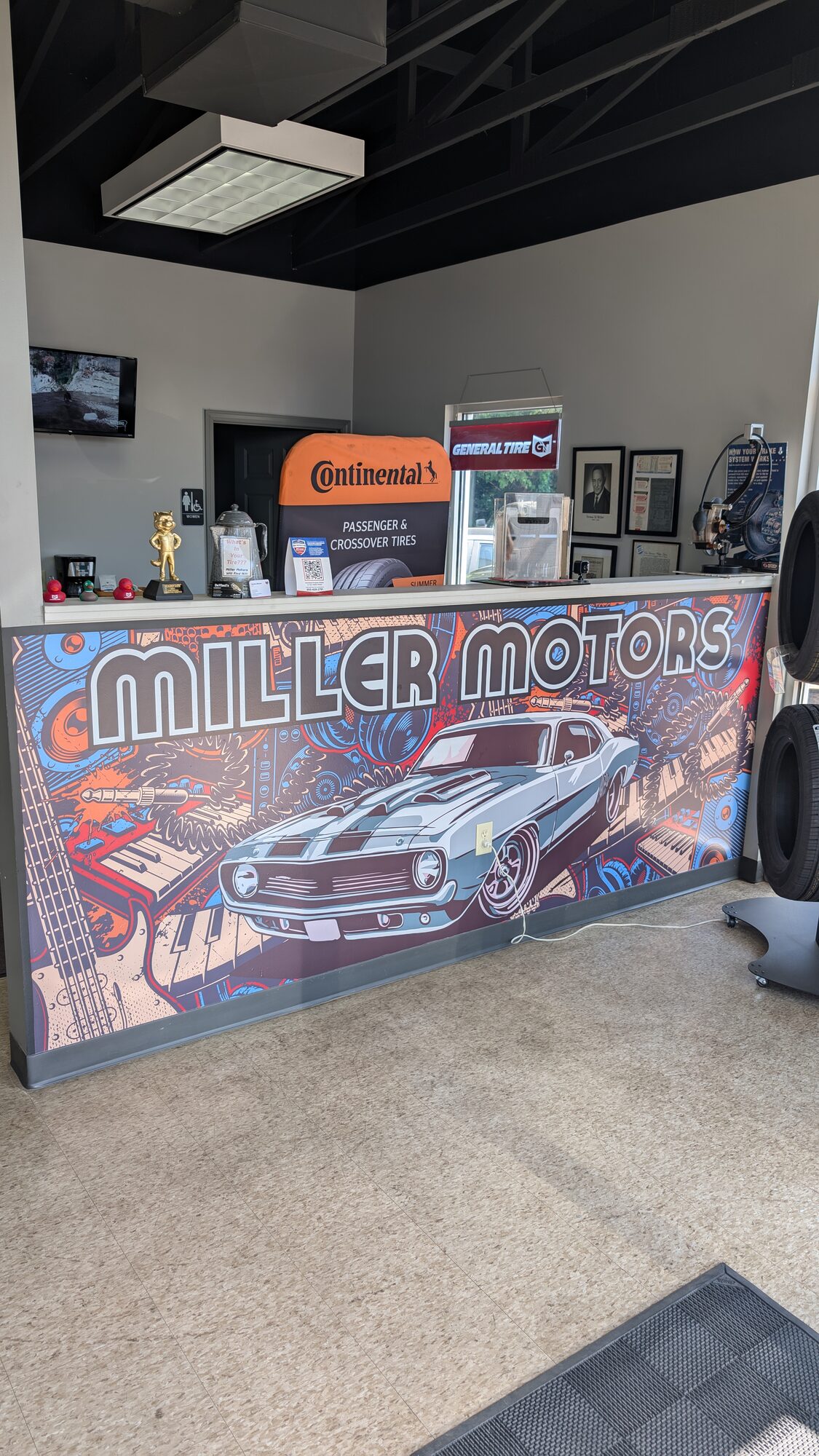 Miller Motors interior wall wrap